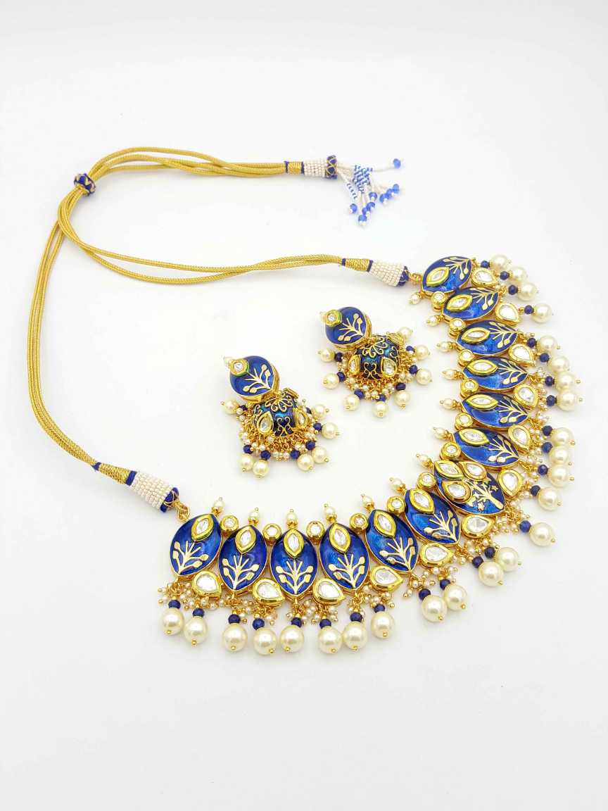 NECKLACE EARRING in VILANDI KUNDAN Style | Design - 19363