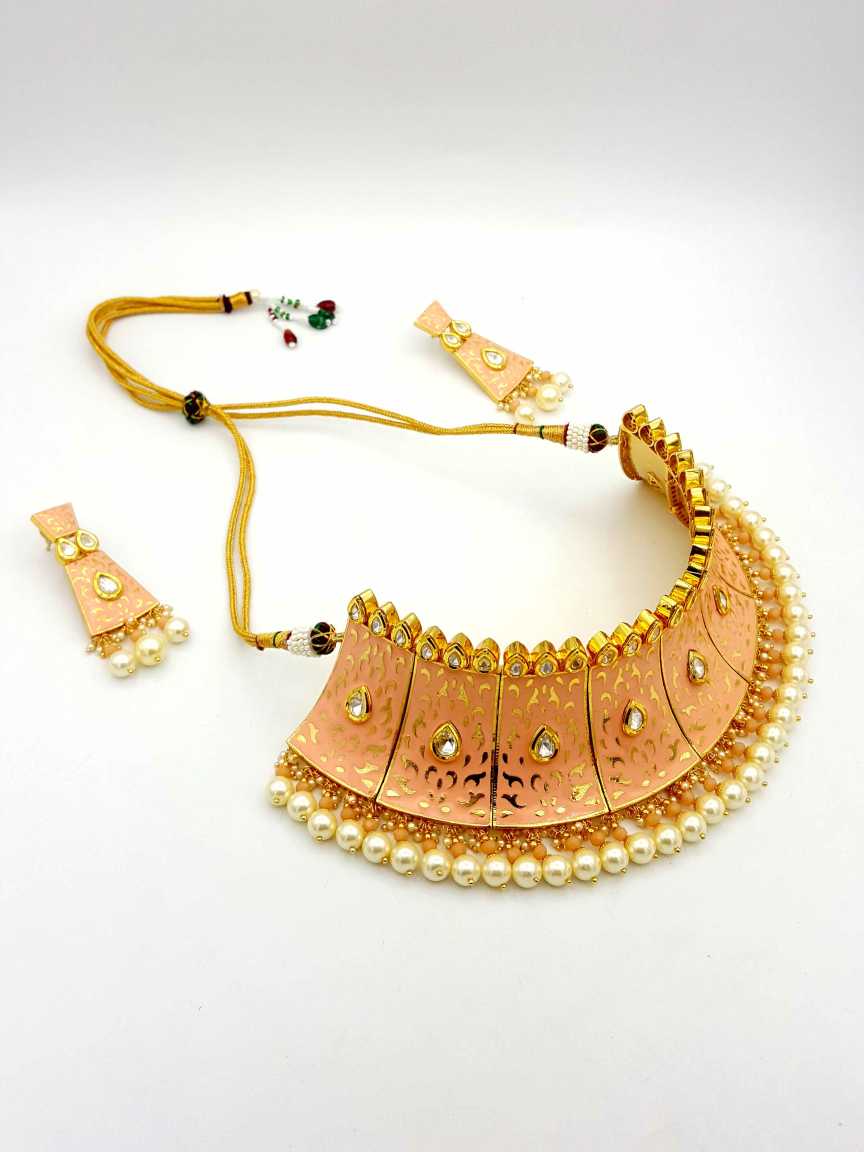 NECKLACE EARRING in VILANDI KUNDAN Style | Design - 19406
