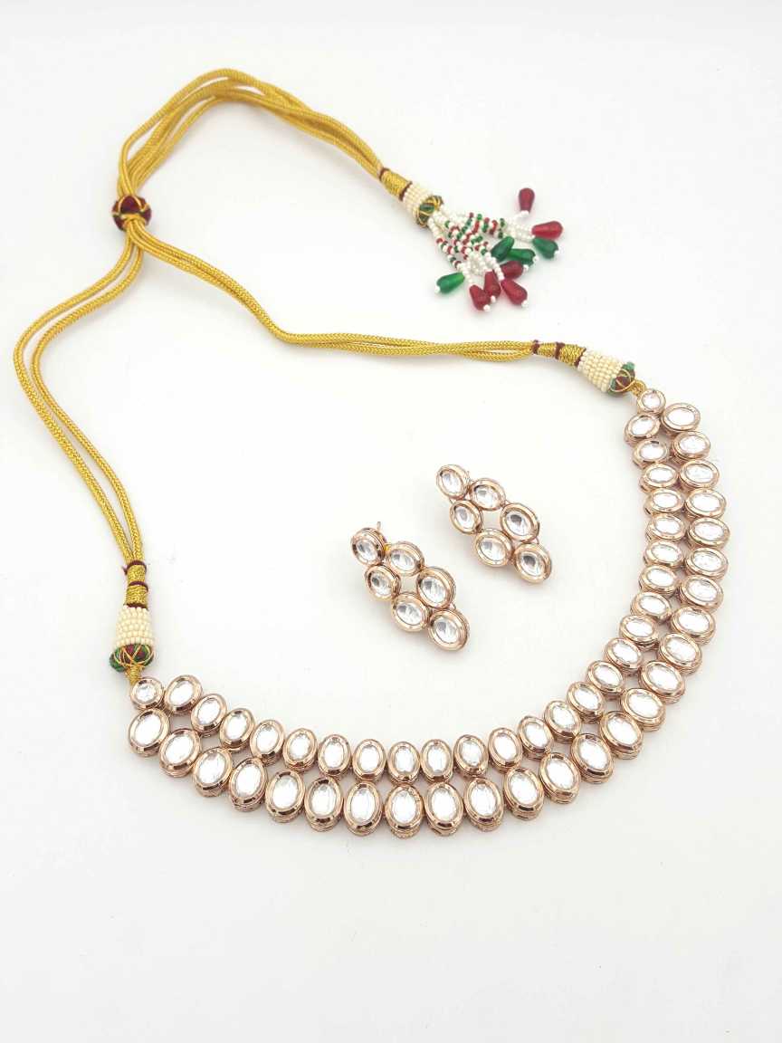 NECKLACE EARRING in VILANDI KUNDAN Style | Design - 19901