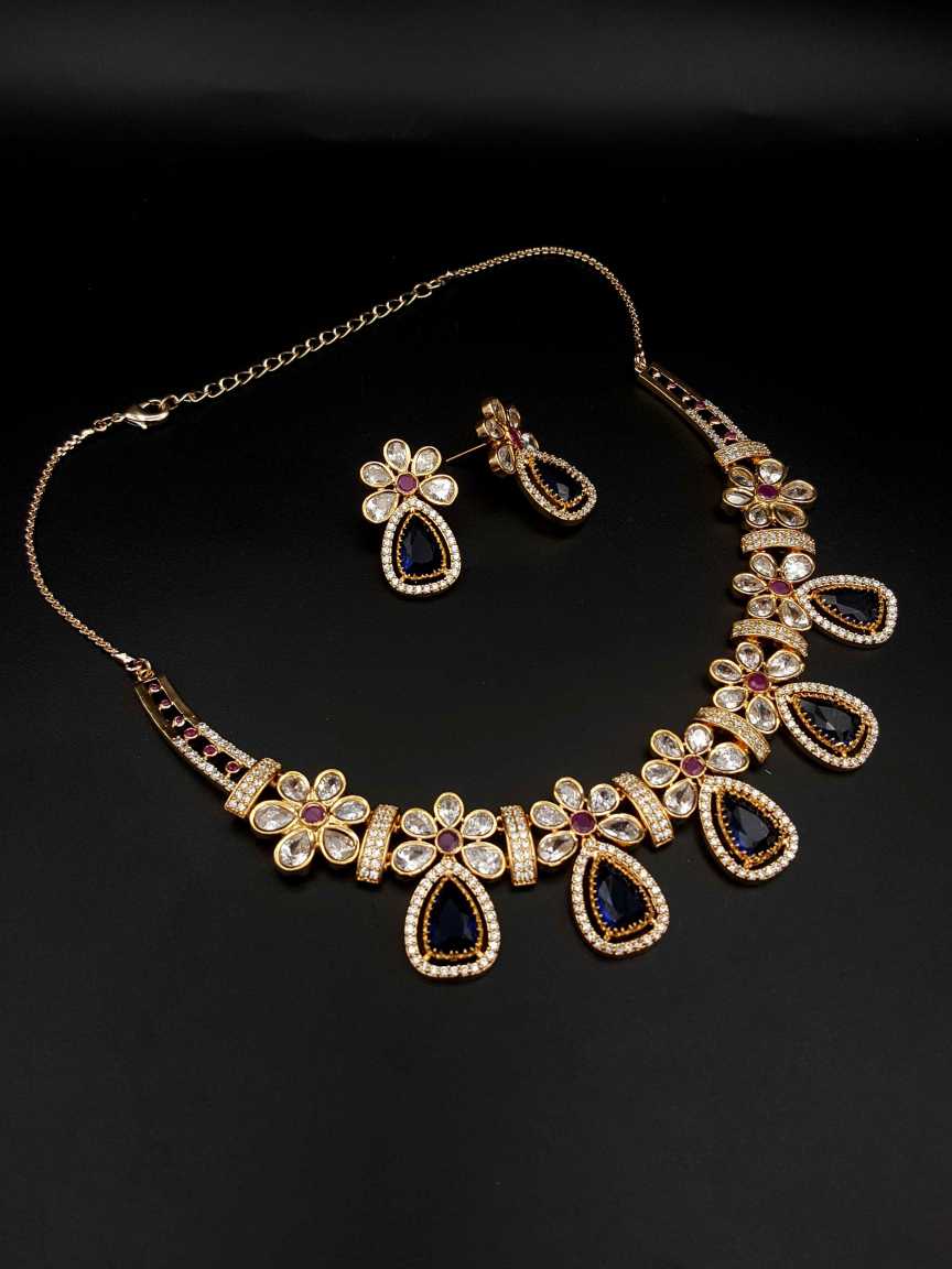 NECKLACE EARRING in VILANDI KUNDAN Style | Design - 20531