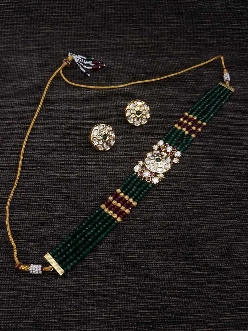 NECKLACE EARRING in VILANDI KUNDAN Style | Design - 20602