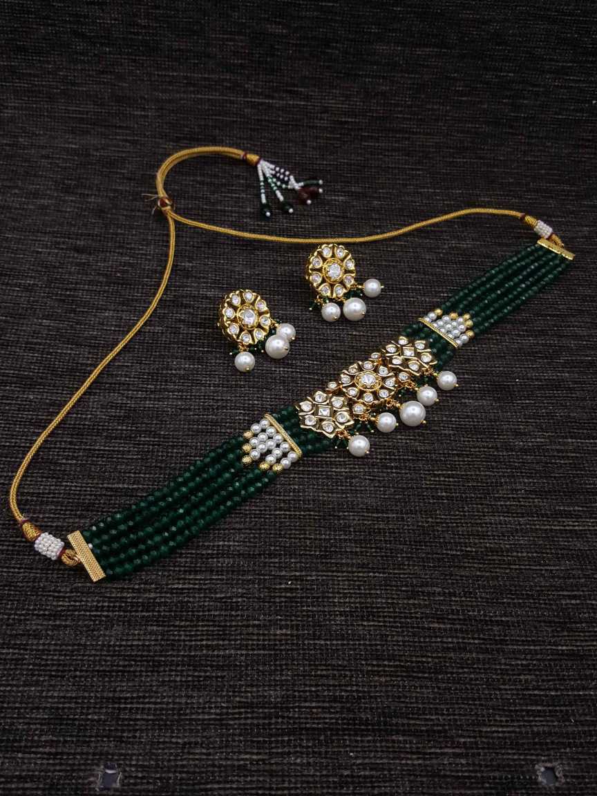 NECKLACE EARRING in VILANDI KUNDAN Style | Design - 20650