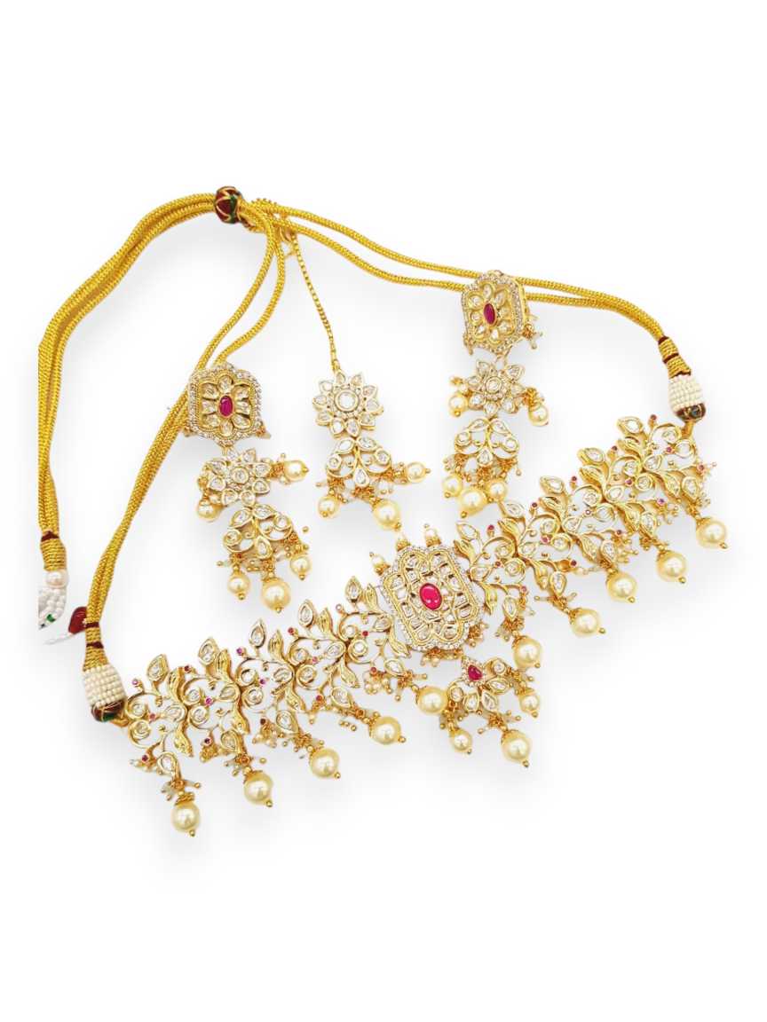 NECKLACE EARRING in VILANDI KUNDAN Style | Design - 20760