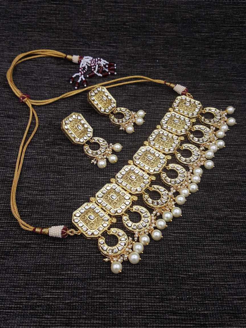 NECKLACE EARRING in VILANDI KUNDAN Style | Design - 20807
