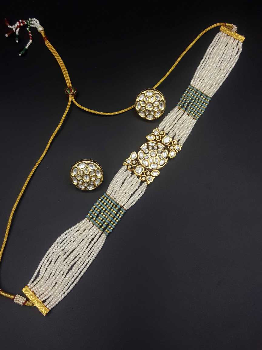 NECKLACE EARRING in VILANDI KUNDAN Style | Design - 20905
