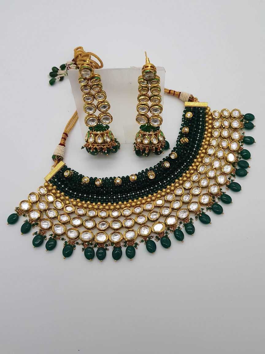 NECKLACE EARRING in VILANDI KUNDAN Style | Design - 20997