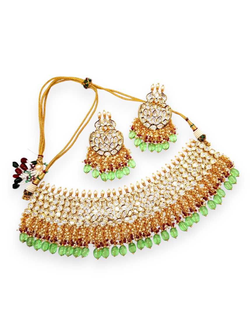 NECKLACE EARRING in VILANDI KUNDAN Style | Design - 21146
