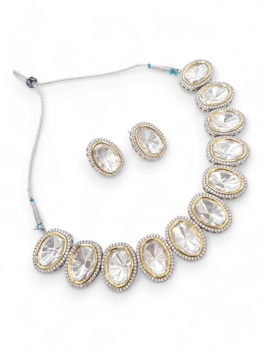 NECKLACE EARRING in VILANDI KUNDAN Style | Design - 21226
