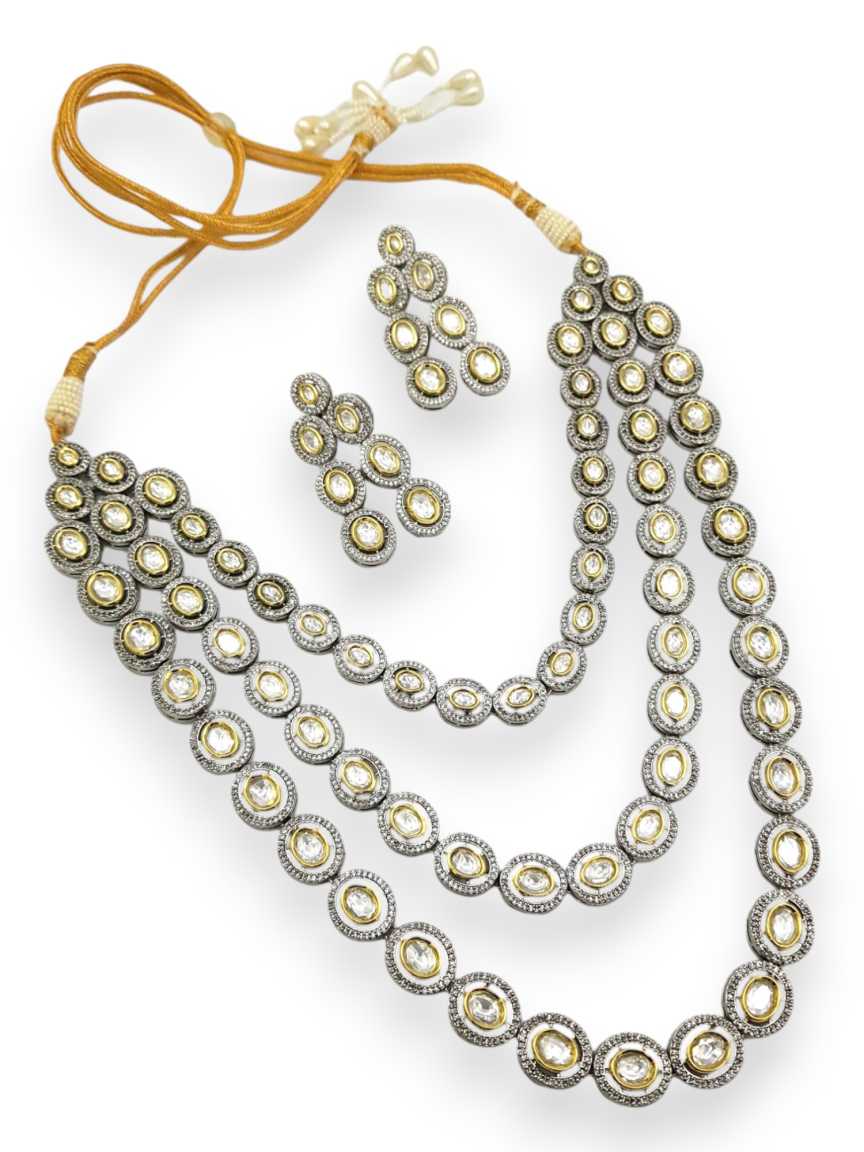 NECKLACE EARRING in VILANDI KUNDAN Style | Design - 21310