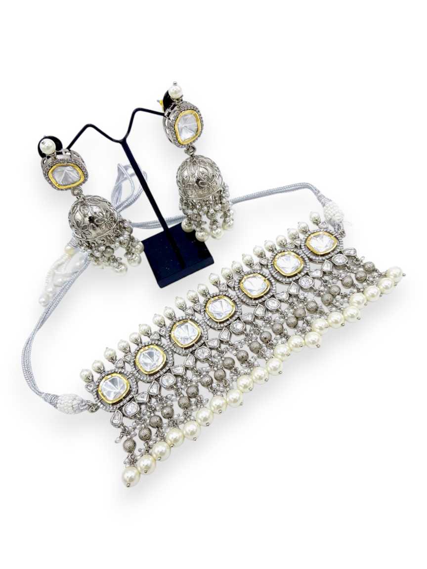 NECKLACE EARRING in VILANDI KUNDAN Style | Design - 21588