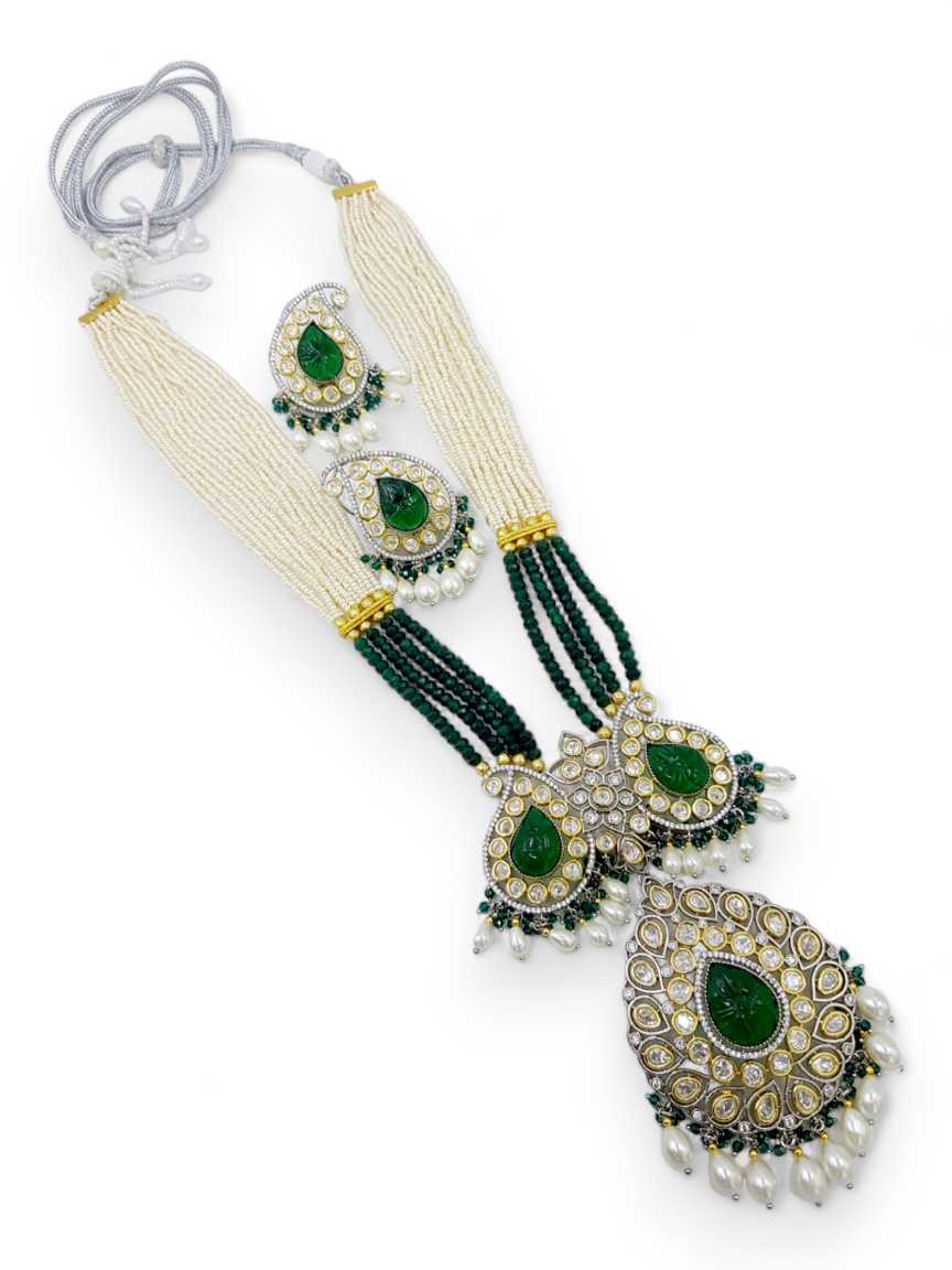NECKLACE EARRING in VILANDI KUNDAN Style | Design - 21807