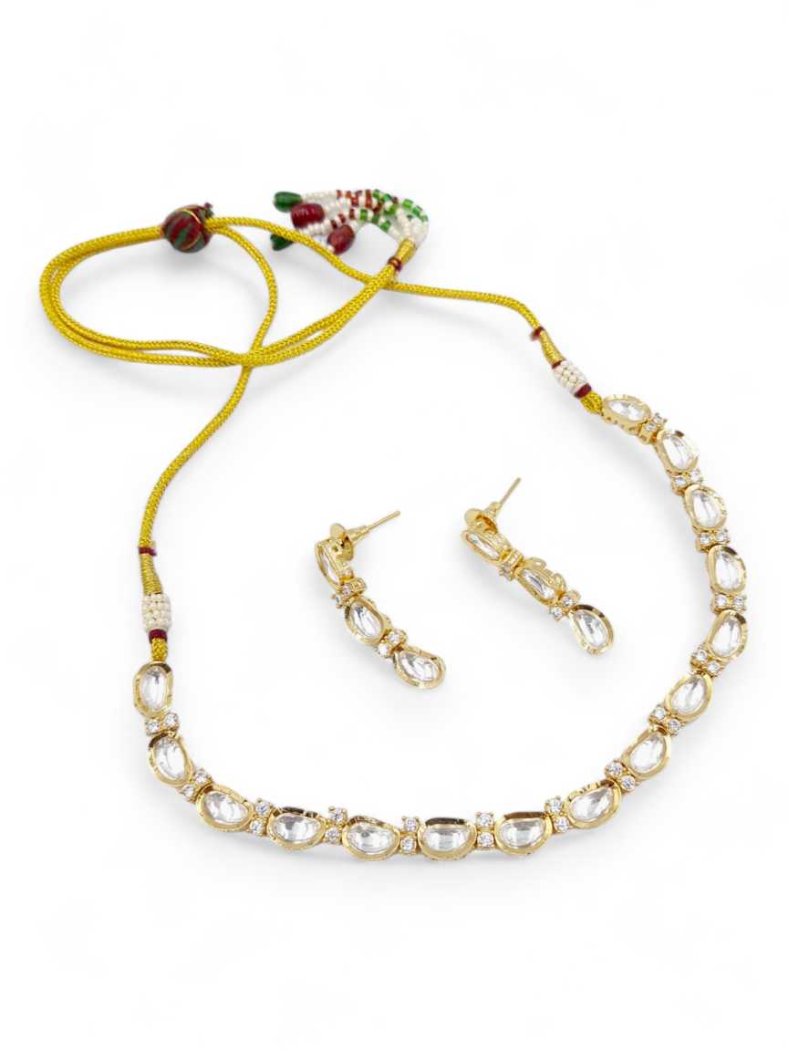 NECKLACE EARRING in VILANDI KUNDAN Style | Design - 21879