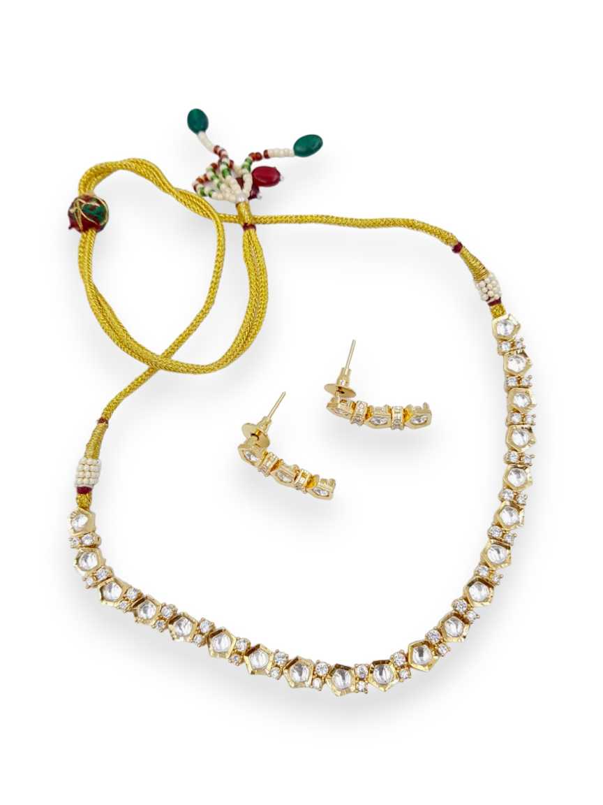NECKLACE EARRING in VILANDI KUNDAN Style | Design - 21880
