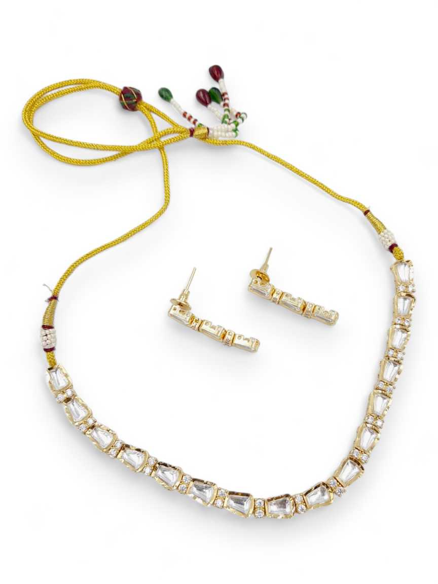 NECKLACE EARRING in VILANDI KUNDAN Style | Design - 21881
