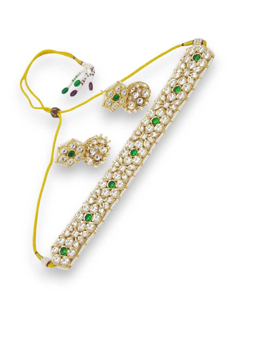 NECKLACE EARRING in VILANDI KUNDAN Style | Design - 21883