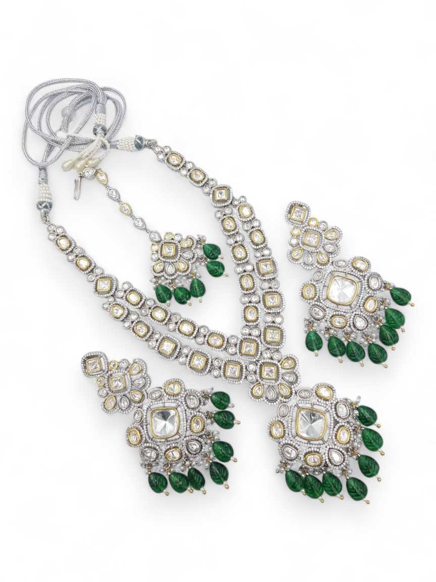 NECKLACE EARRING in VILANDI KUNDAN Style | Design - 22045