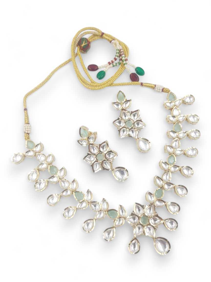 NECKLACE EARRING in VILANDI KUNDAN Style | Design - 22163