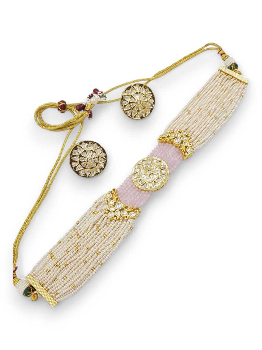 NECKLACE EARRING in VILANDI KUNDAN Style | Design - 22212