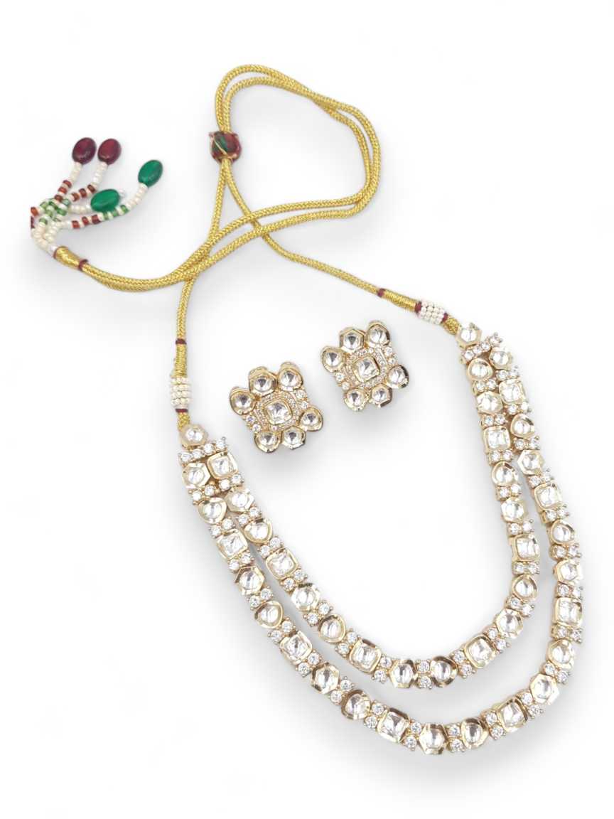NECKLACE EARRING in VILANDI KUNDAN Style | Design - 22214