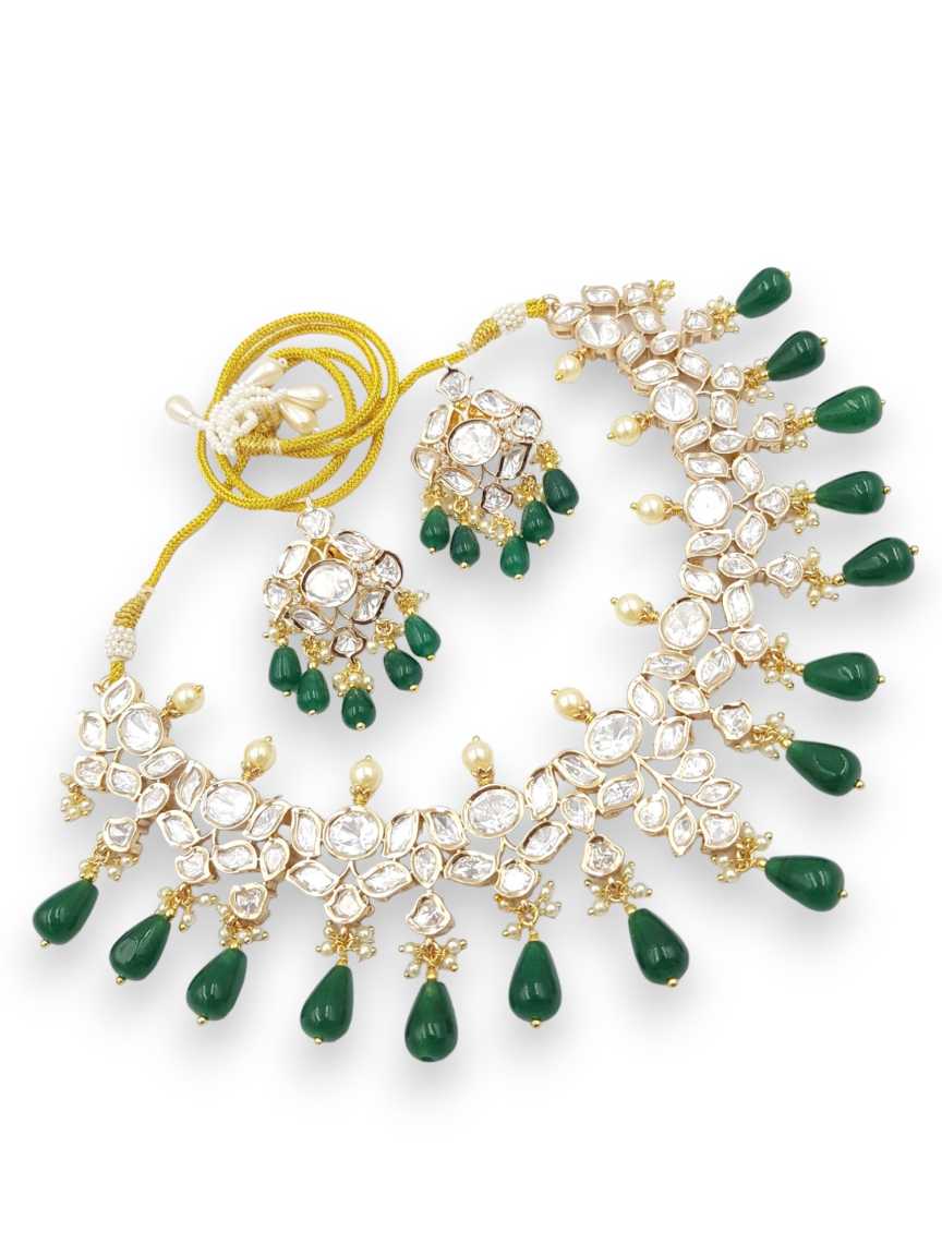 NECKLACE EARRING in VILANDI KUNDAN Style | Design - 22311