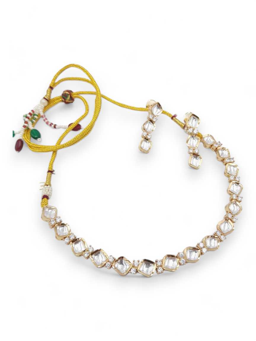 NECKLACE EARRING in VILANDI KUNDAN Style | Design - 22339
