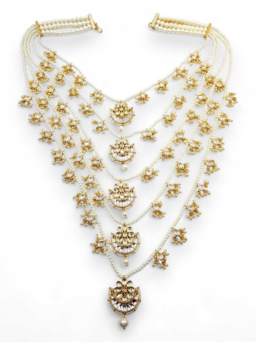NECKLACE EARRING in VILANDI KUNDAN Style | Design - 22497