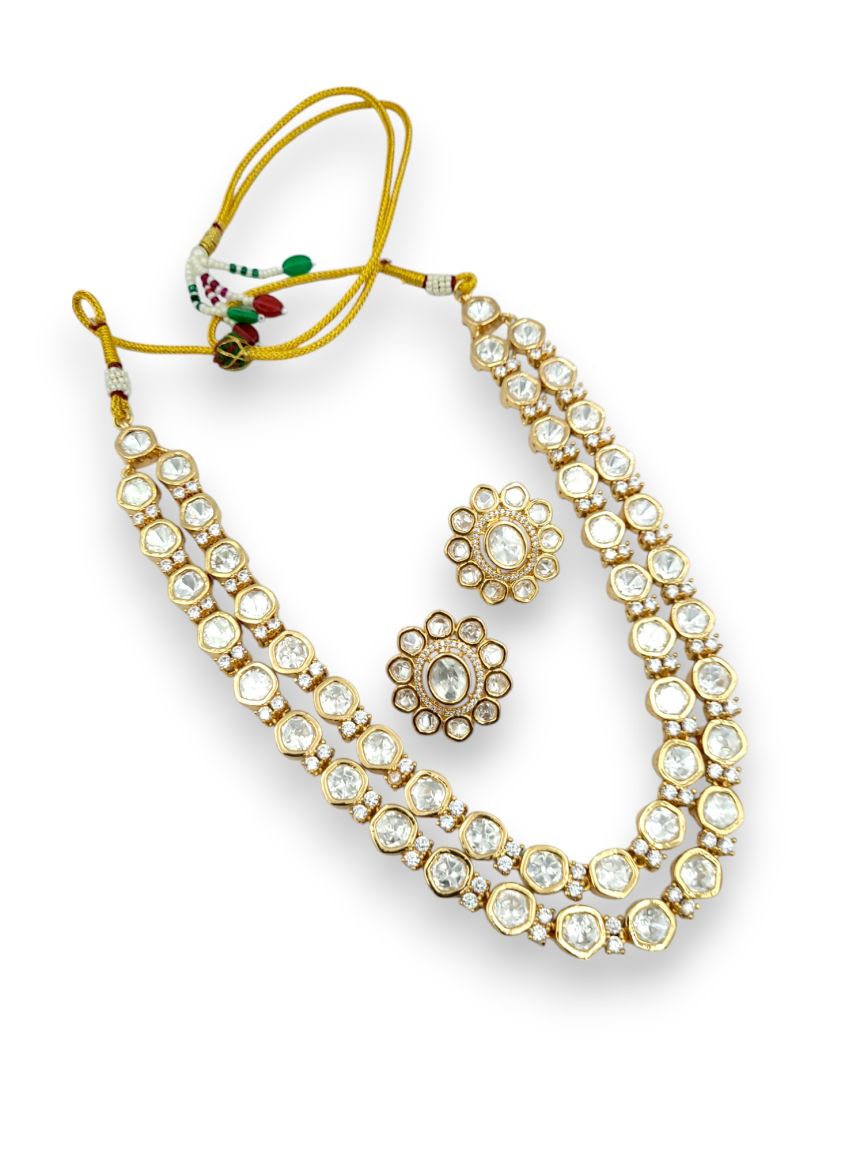 NECKLACE EARRING in VILANDI KUNDAN Style | Design - 22621