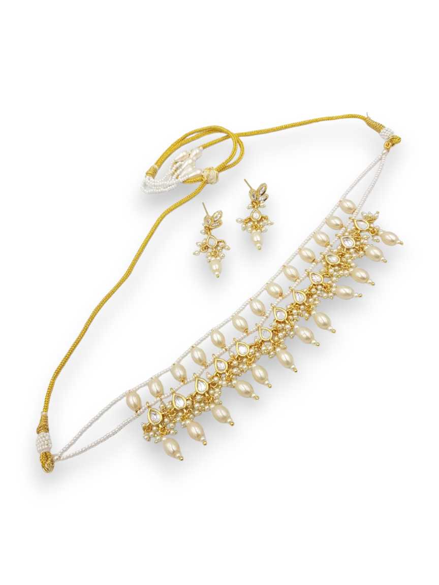 NECKLACE EARRING in VILANDI KUNDAN Style | Design - 22628