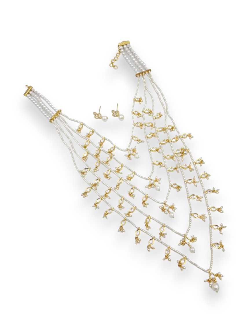 NECKLACE EARRING in VILANDI KUNDAN Style | Design - 22792