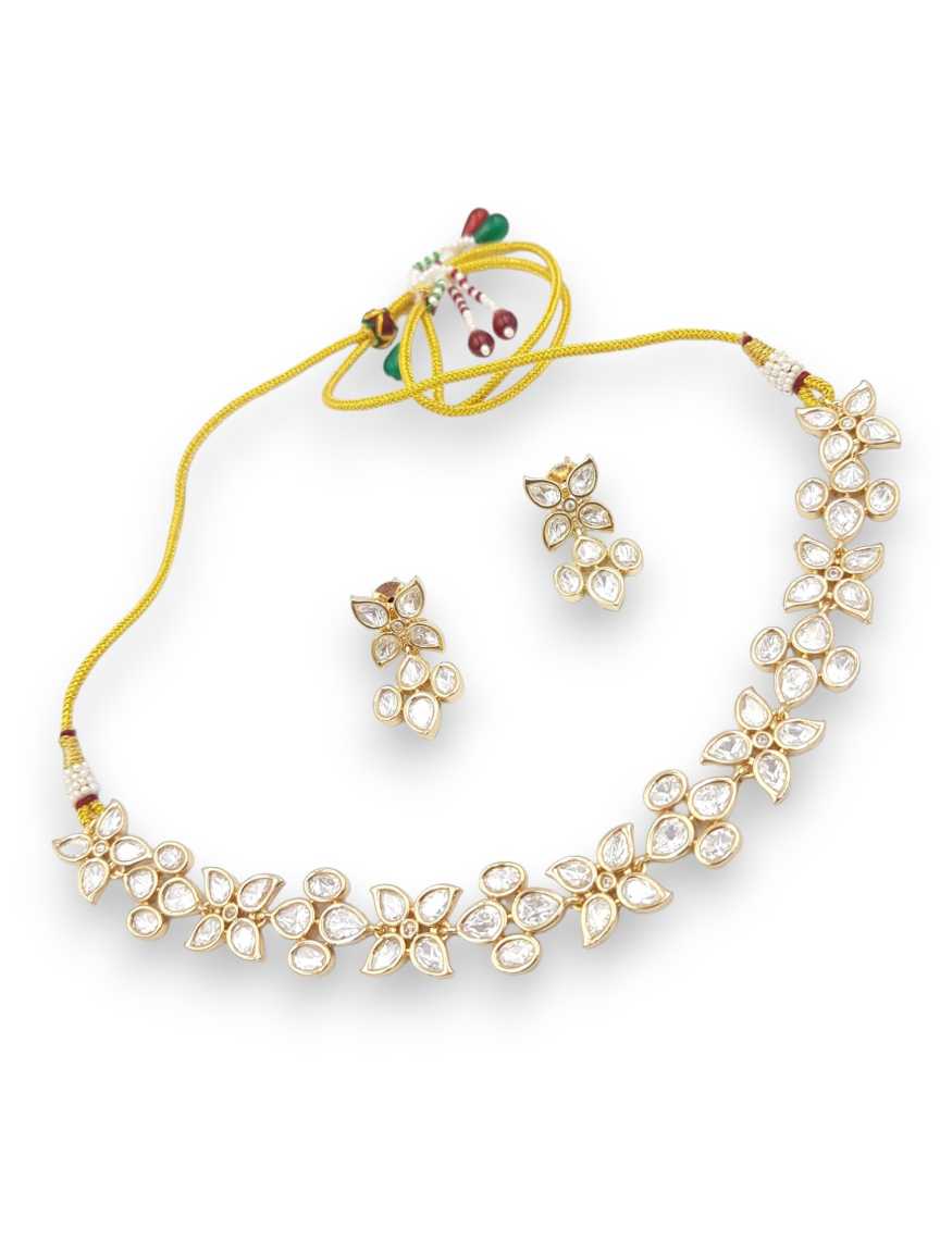 NECKLACE EARRING in VILANDI KUNDAN Style | Design - 22833