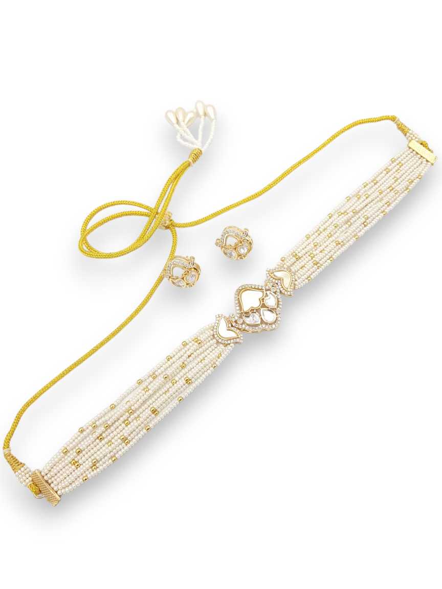 NECKLACE EARRING in VILANDI KUNDAN Style | Design - 22845