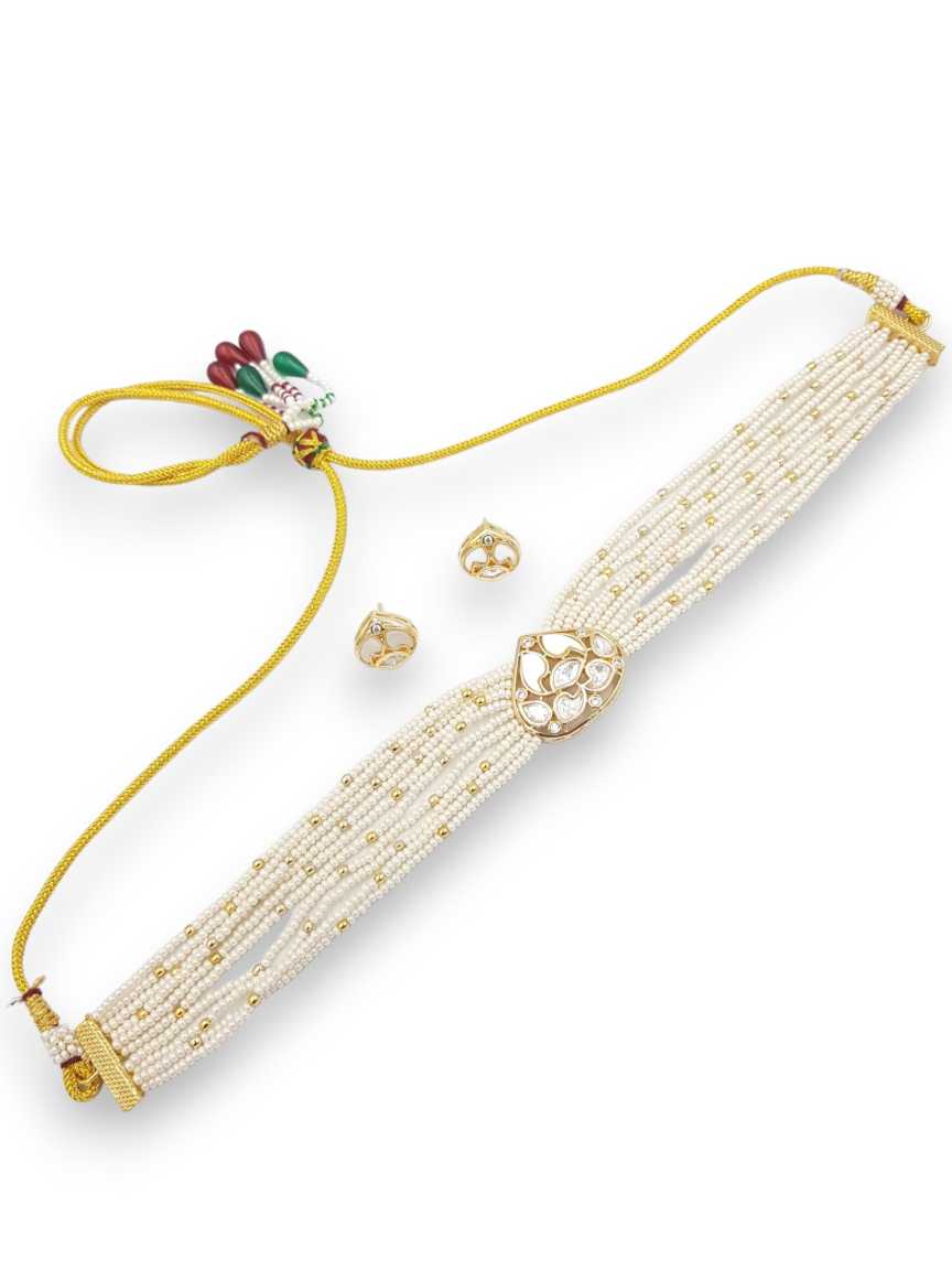 NECKLACE EARRING in VILANDI KUNDAN Style | Design - 22847