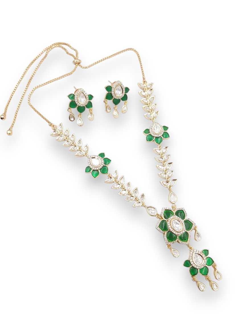 NECKLACE EARRING in VILANDI KUNDAN Style | Design - 22860