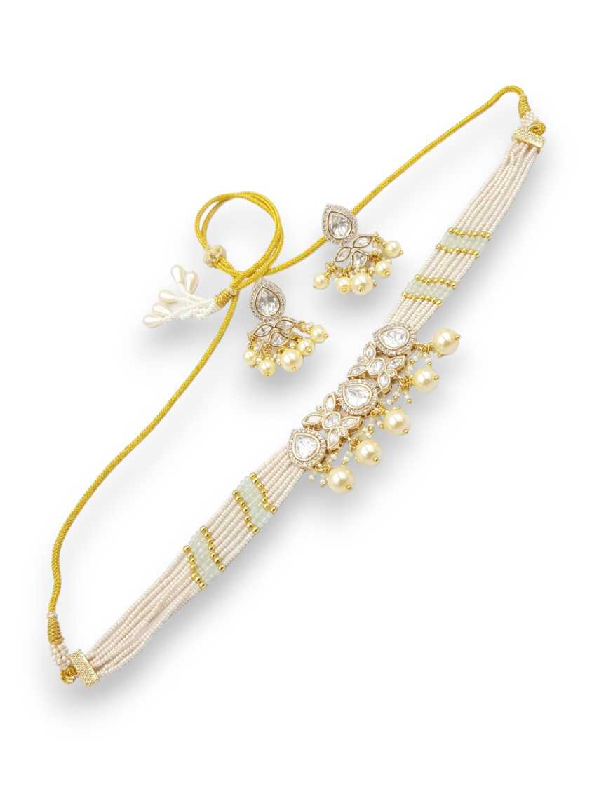 NECKLACE EARRING in VILANDI KUNDAN Style | Design - 22915