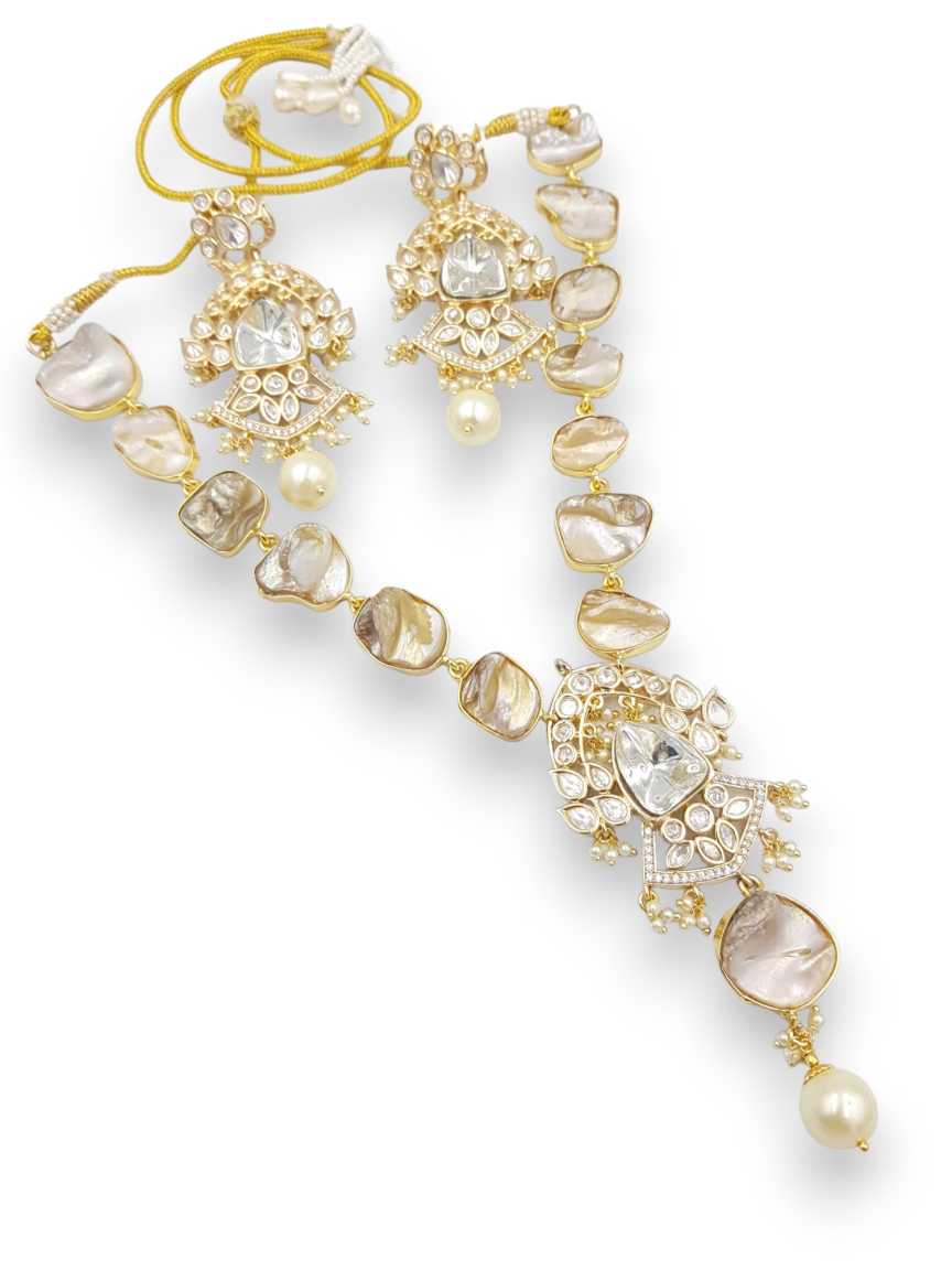 NECKLACE EARRING in VILANDI KUNDAN Style | Design - 22931