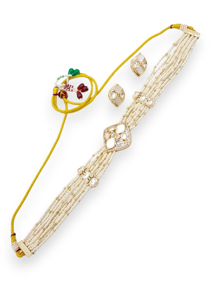 NECKLACE EARRING IN VILANDI KUNDAN STYLE | DESIGN - 22939