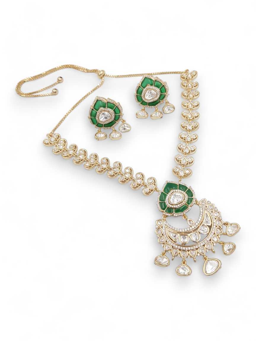 NECKLACE EARRING in VILANDI KUNDAN Style | Design - 22944