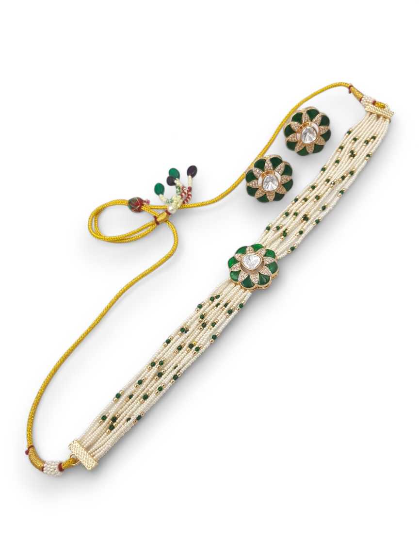 NECKLACE EARRING in VILANDI KUNDAN Style | Design - 22971