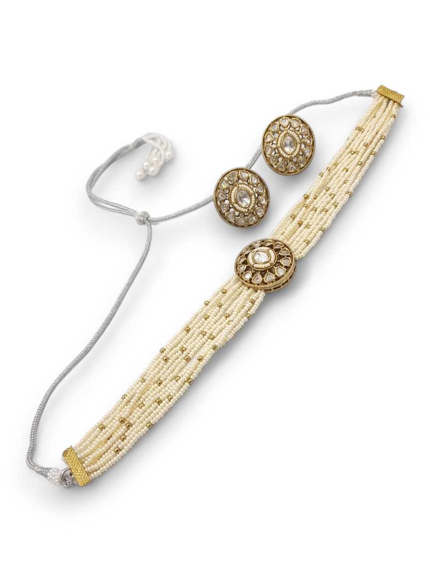 NECKLACE EARRING in VILANDI KUNDAN Style | Design - 23048