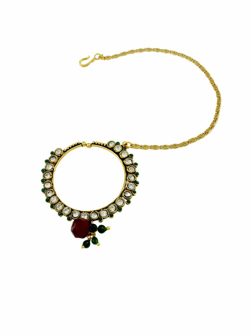 NOSE RING NATH in CHECKERED POLKI Style | Design - 11538