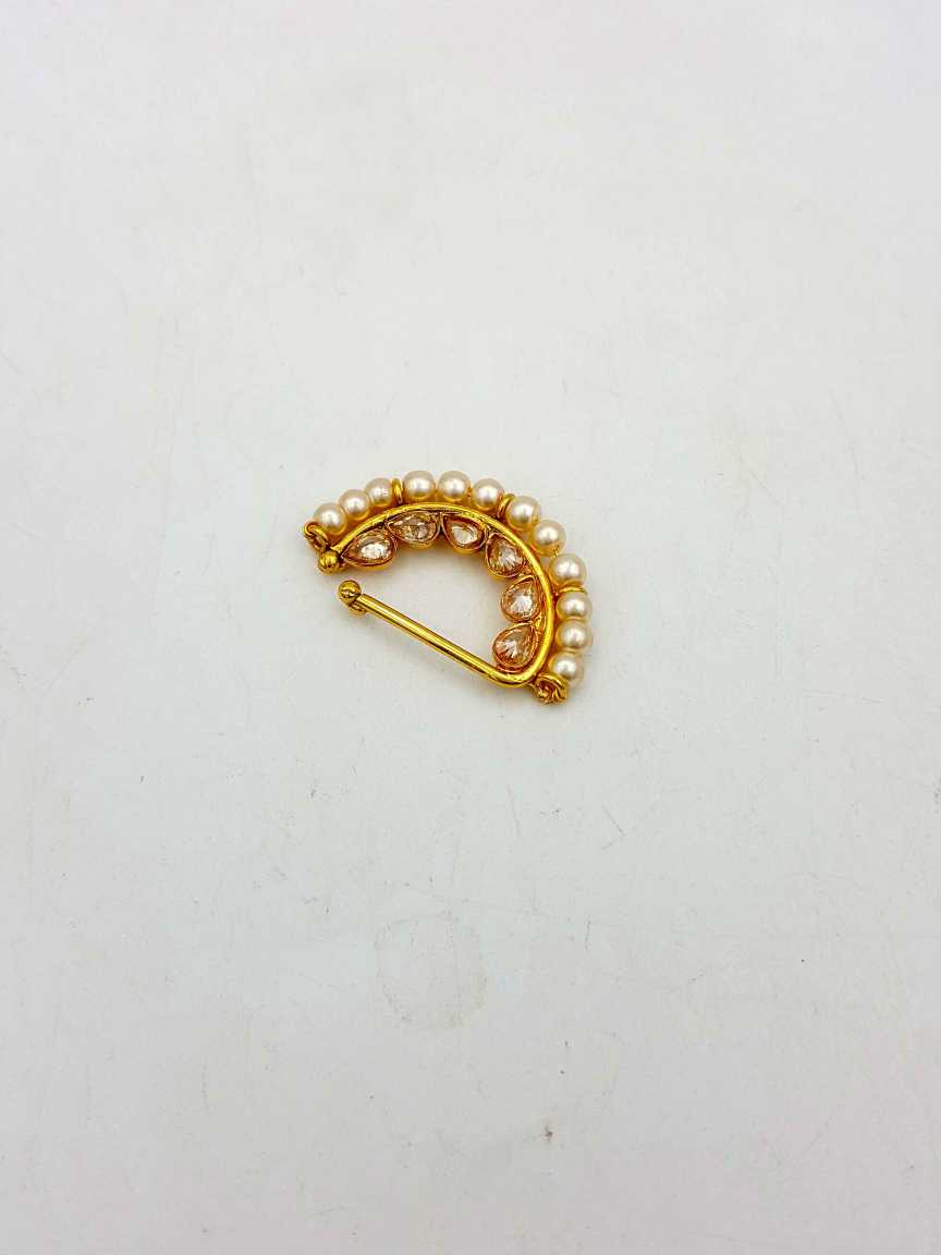 NOSE RING NATH in CHECKERED POLKI Style | Design - 19152