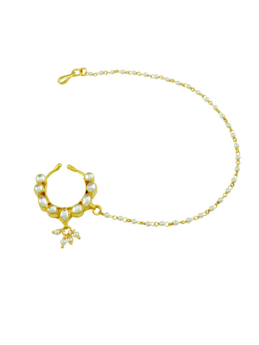 NOSE RING NATH in JADAU KUNDAN Style | Design - 11521