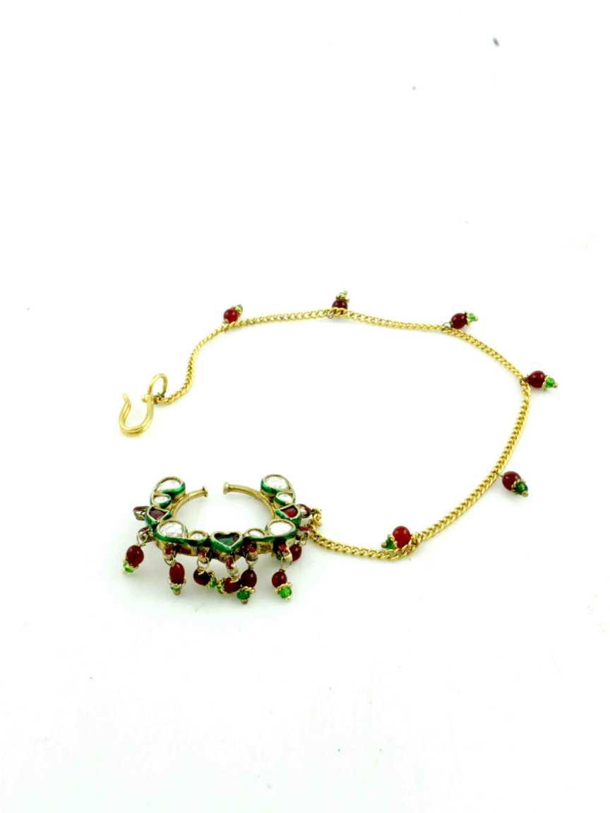 NOSE RING NATH in JADAU KUNDAN Style | Design - 11523