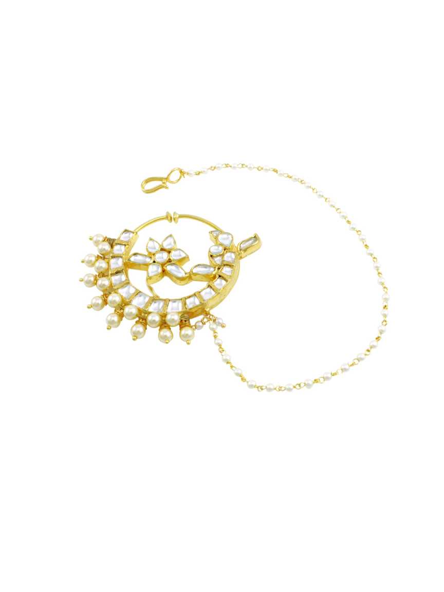 NOSE RING NATH in JADAU KUNDAN Style | Design - 13785