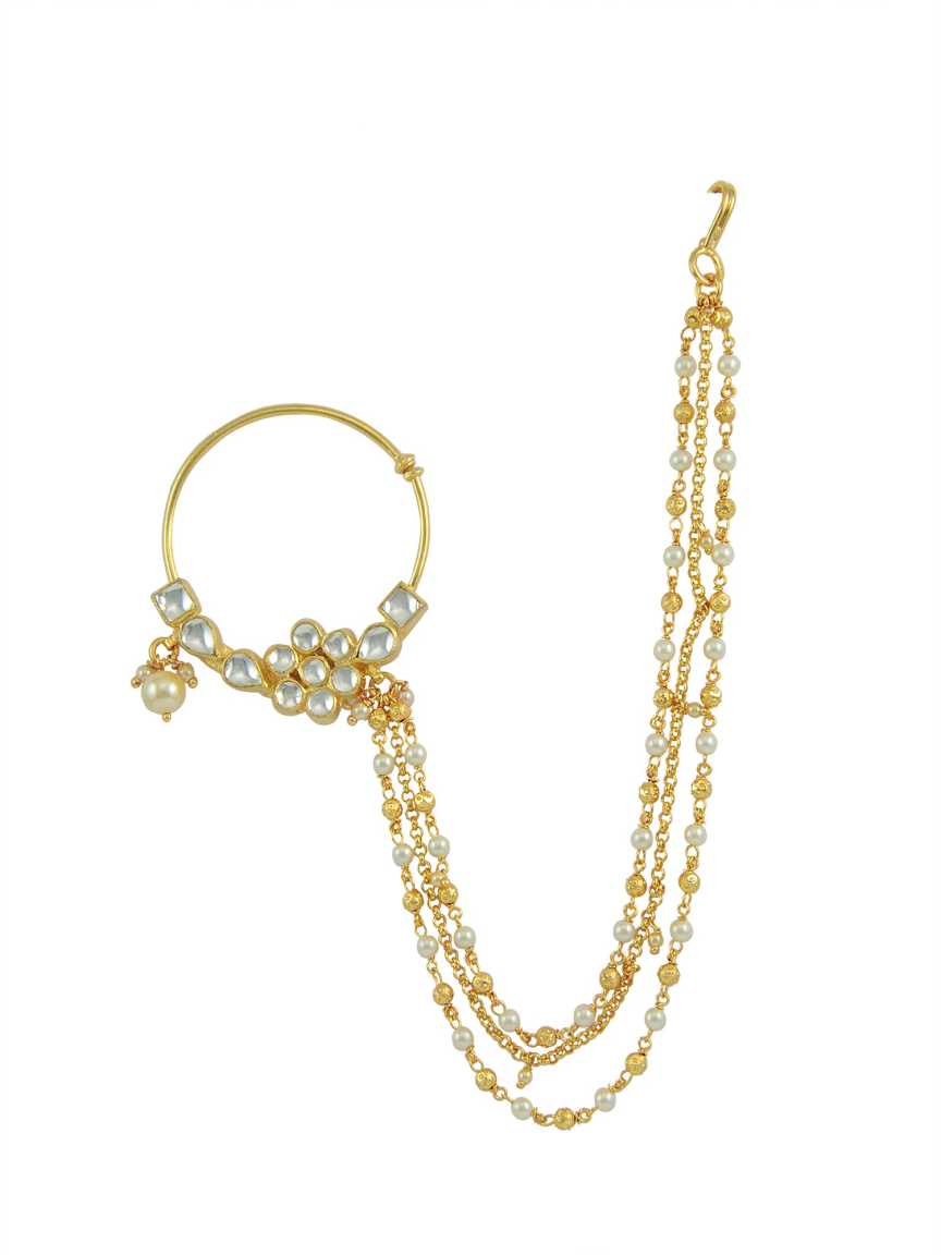 NOSE RING NATH in JADAU KUNDAN Style | Design - 14042