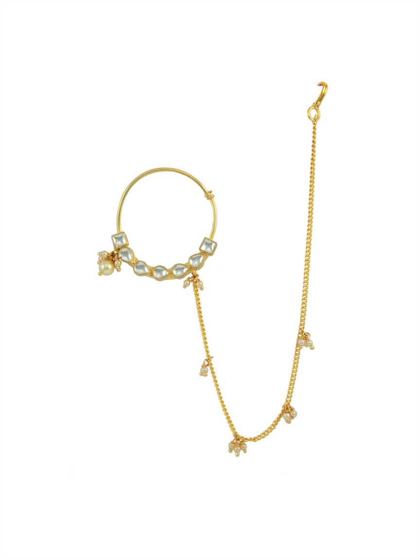 NOSE RING NATH in JADAU KUNDAN Style | Design - 14043