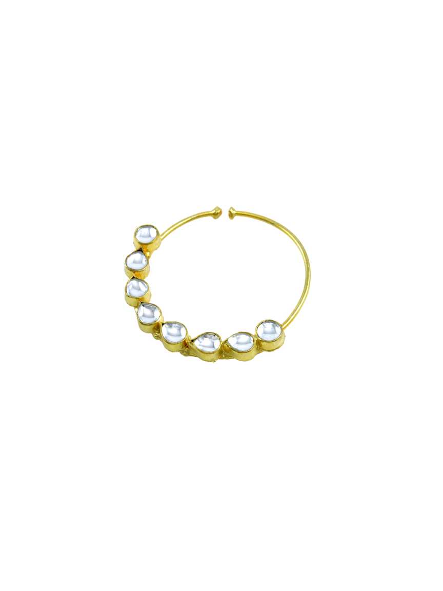 NOSE RING NATH in JADAU KUNDAN Style | Design - 14186