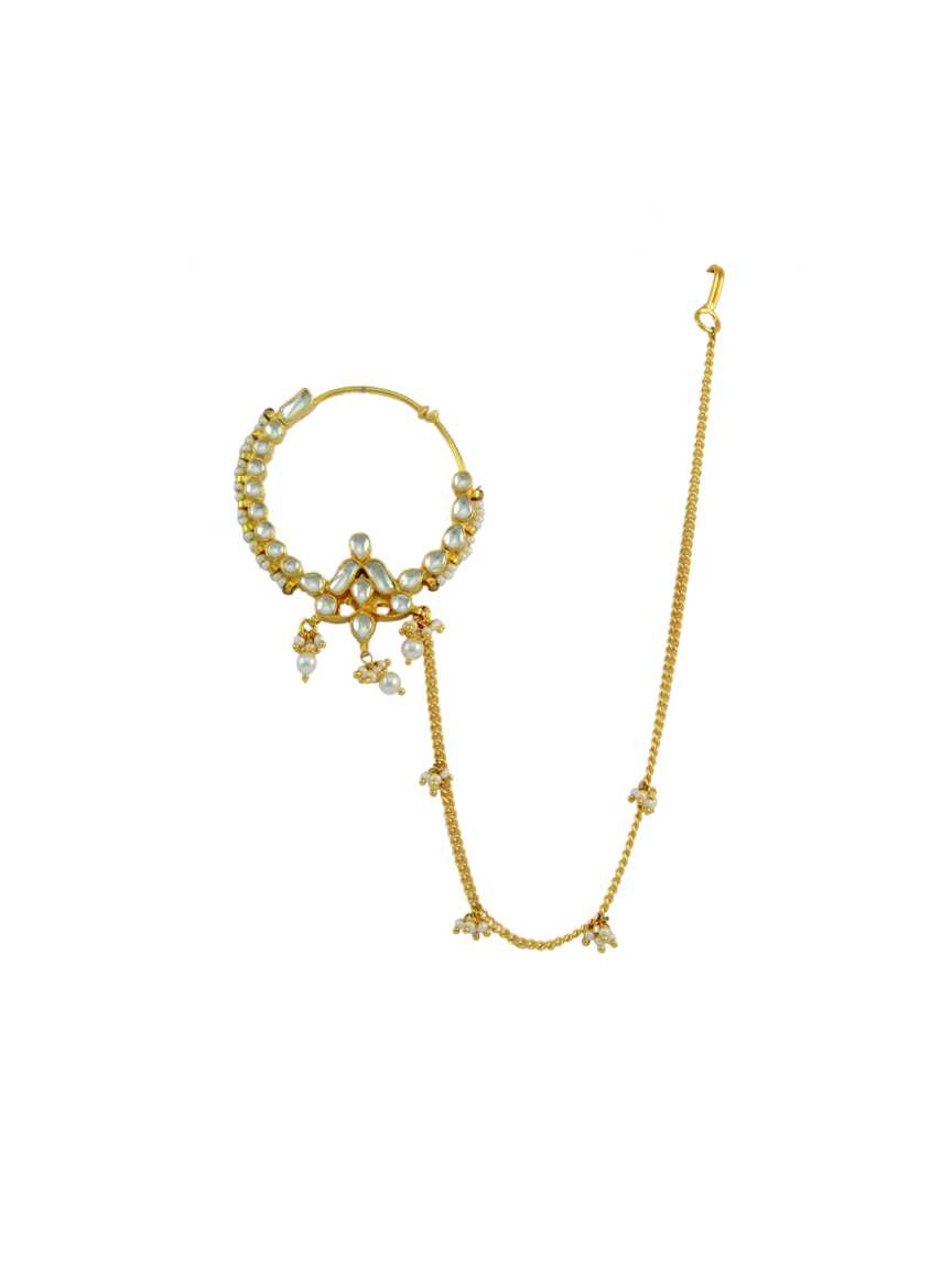 NOSE RING NATH in JADAU KUNDAN Style | Design - 14505