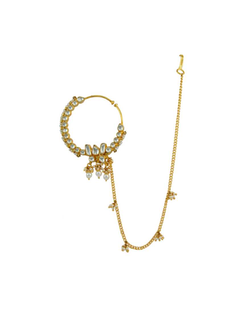 NOSE RING NATH in JADAU KUNDAN Style | Design - 14506