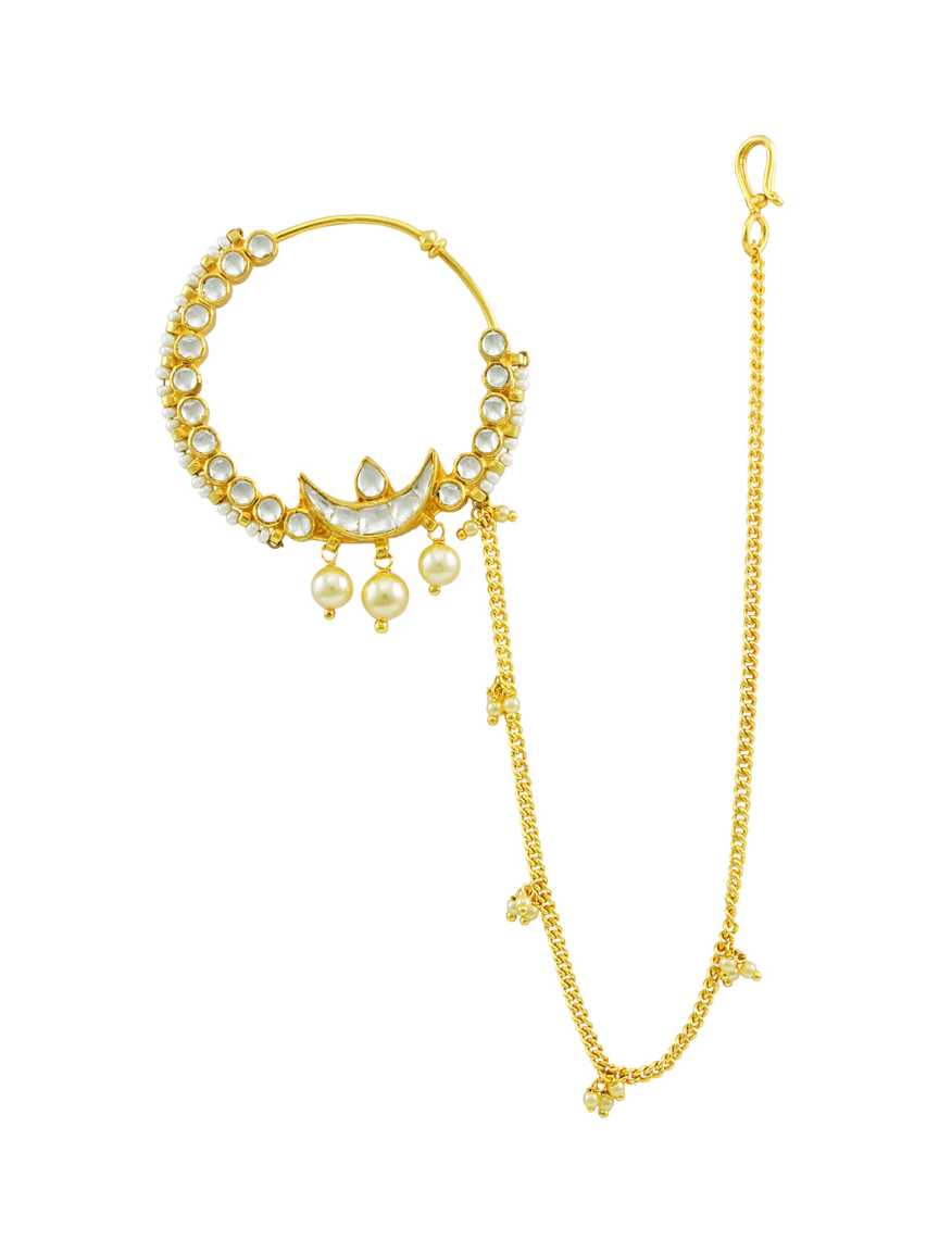 NOSE RING NATH in JADAU KUNDAN Style | Design - 14650